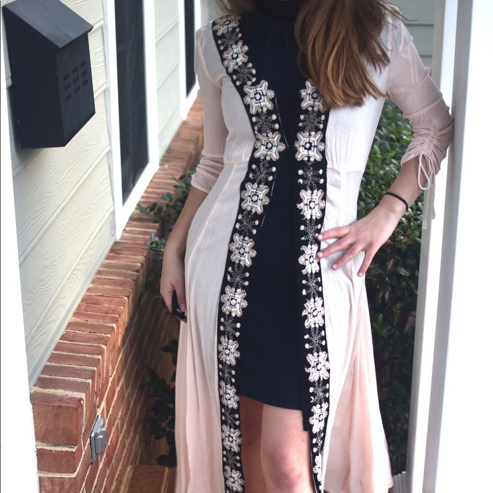 Free People Shell Pink Button-Up Robe